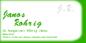 janos rohrig business card