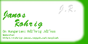 janos rohrig business card